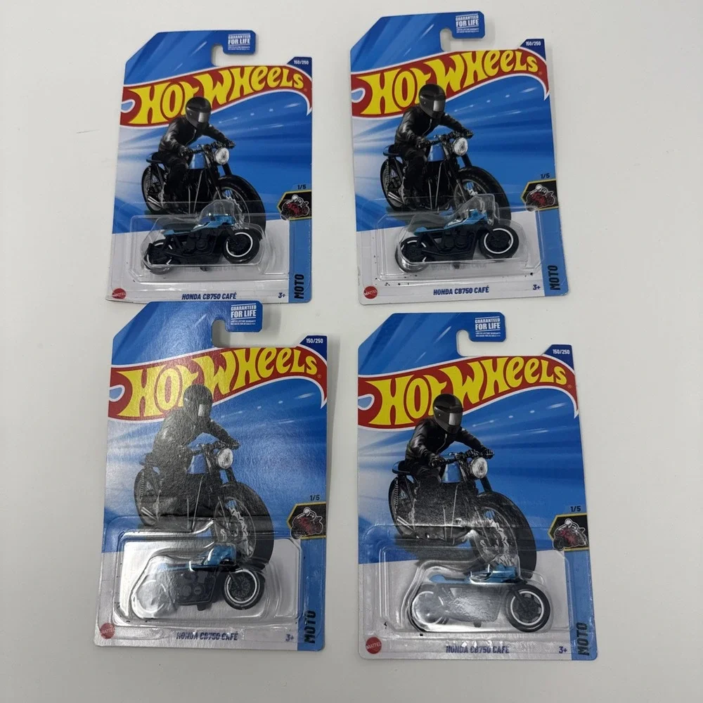 Hot Wheels Honda CB750 Cafe (150/250) BLUE & RED - Moto  [LOT OF 4]